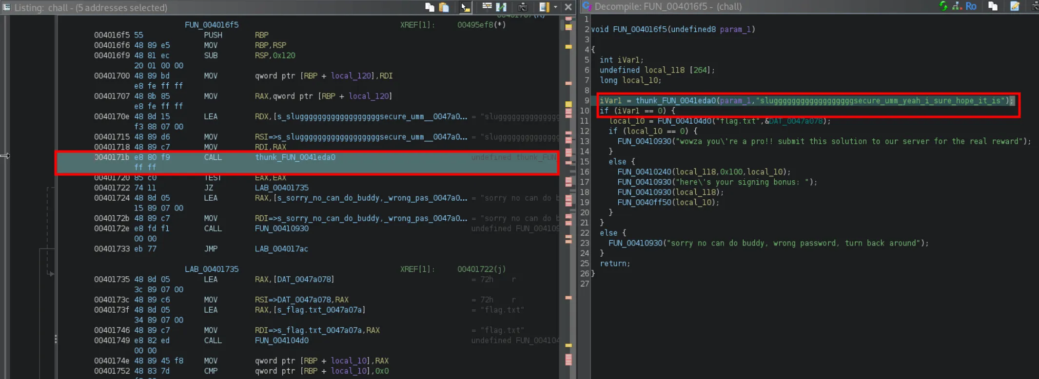 Stripped function call within Ghidra