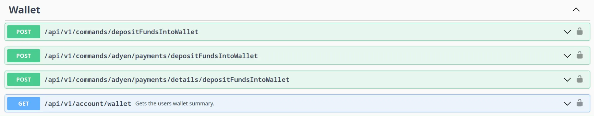 Swagger UI Wallet