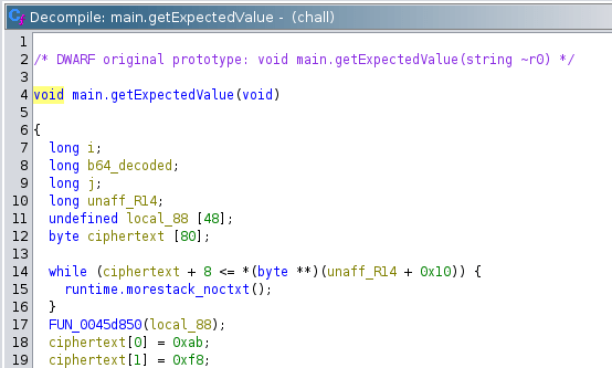 main.getExpectedValue within Ghidra